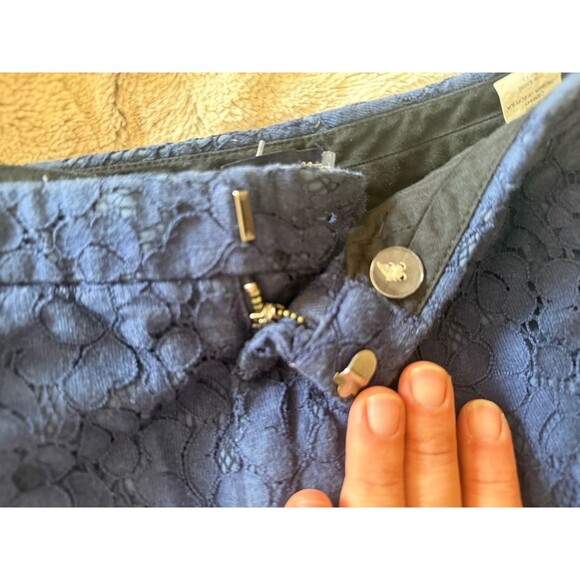 Madewell Button-Tab Eyelet Shorts in Blue Sz 4 Preppy Coquette Beach Y2K - Picture 4 of 6